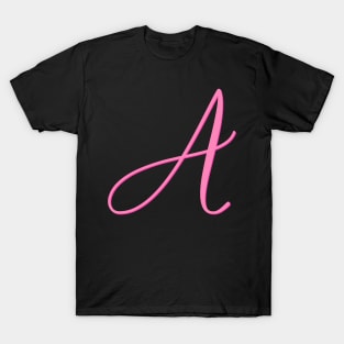Letter A Hot Pink Initial T-Shirt